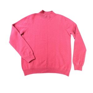 Peruvian Handmade‎ Wool Merino Knit Sweater Womens Mock Turtleneck Pink Pullover